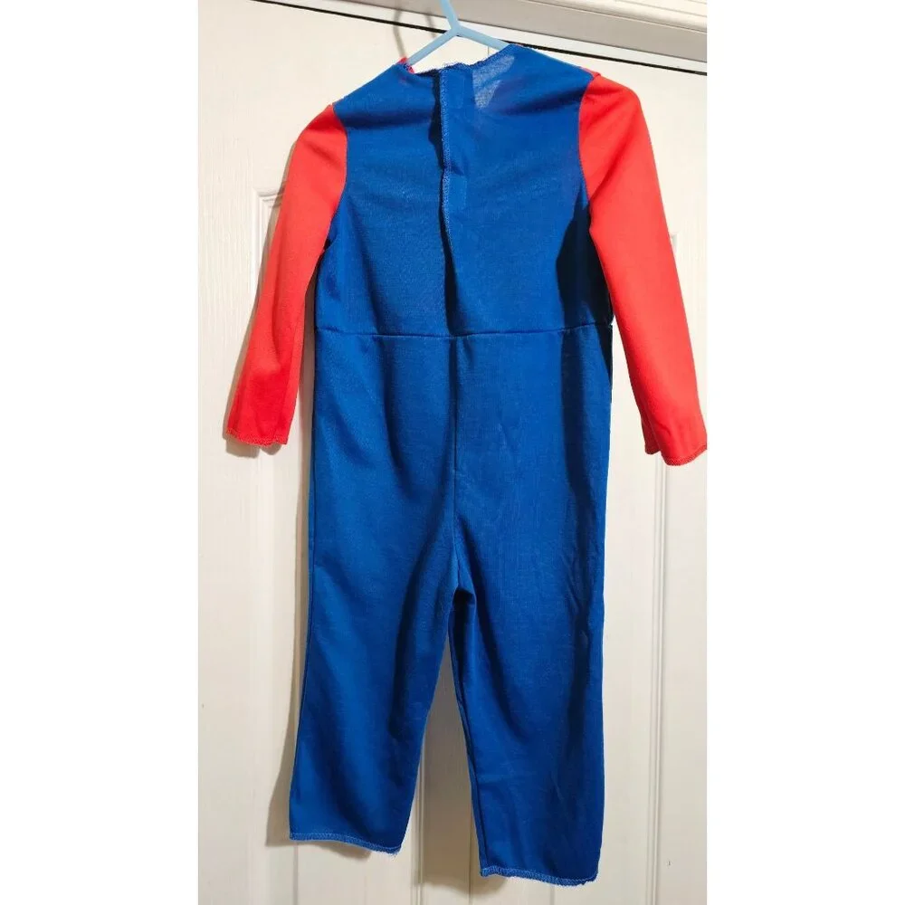 Super Mario Baby Costume 12-18 Months Jumpsuit Hat Mustache Disguise Halloween - Picture 6 of 8